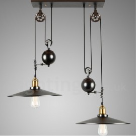 2 Light Country Vintage Living Room Dining Room Metal Pendant Light