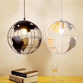 Country Vintage Globe Dining Room Metal Pendant Light for Living Room Bedroom Dining Room Kitchen