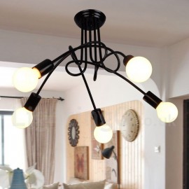 Black Country Metal Living Room 5 Light Dining Room Chandeliers for Living Room Bedroom Light