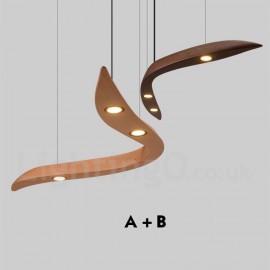 Modern/ Contemporary LED Wood 3 Light Pendant Light for Living Room Dining Room