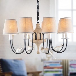 8 Light Rustic / Lodge Vintage Pendant Light for Living Room Bedroom Dining Room