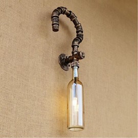 AC 220V-240V 3W E27 BGB011 LED Retro American Village Creative Industry Wind Designer Water Bottle Wall Lamp Wall Light Amber