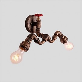 Vintage Industrial Pipe Wall Lights Creative Lights Restaurant Cafe Bar Decoration lighting With 2 Light Painted Finish