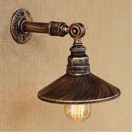 AC 220V-240V 40W E27 Industrial Style Nordic Water Pipe Wall Lamp Wall Light-Brown Ancient