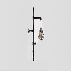 1 Heads Retro Industrial Pipe Wall Lights Simple Loft Black Birdcage Metal Living Room Dining Room Kitchen Bar Cafe Decoration lighting