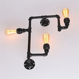 Vintage Industrial Pipe Wall Lights Black Creative Lights Restaurant Cafe Bar Decoration lighting With 3 Light Painted Finish