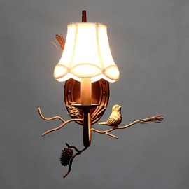 North Amercian Vintage Metal with Resin Bird and Pine Cone Wall Lamp Fit for the Living Room / Dining Room Wall Light