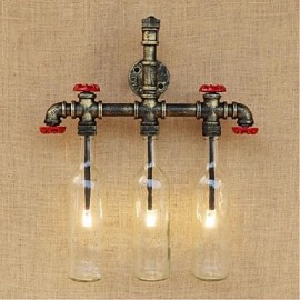 AC 220V-240V 9W E27 BGB013 Retro Industrial Wind Switch Led Water Bottle Wall Lamp Wall Light