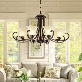 8 Light Rustic/Lodge LED Integrated Living Room,Dining Room,Bed Room Metal Chandeliers