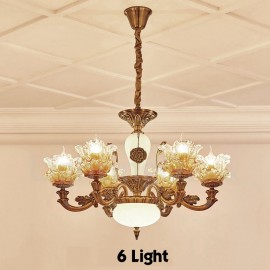 6 Light Traditional/Classic LED Integrated Living Room,Dining Room,Bed Room Metal Chandeliers