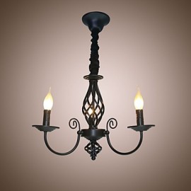 European Style Chandeliers 3 Light Restaurants Chandeliers Simple Bedroom Lights Creative Iron Candles Lamps