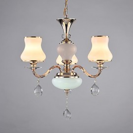 Modern/Contemporary Electroplated Feature for Crystal Metal Living Room Bedroom Dining Room Study Room/Office Chandelier