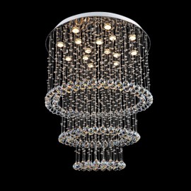 15 Lights Modern LED K9 Crystal Ceiling Pendant Light Indoor Chandeliers Home Hanging Down Lighting Lamps Fixtures