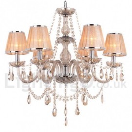 6 Light Dining Room Bedroom Living Room K9 Crystal Candle Style Chandelier