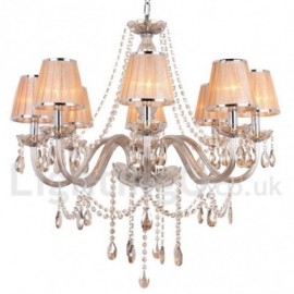 8 Light Dining Room Bedroom Living Room K9 Crystal Candle Style Chandelier