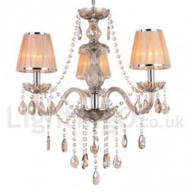 3 Light Dining Room Bedroom Living Room K9 Crystal Candle Style Chandelier