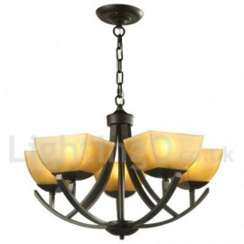 5 Light Mediterranean Style, Black Living Room Dining Room Bedroom Candle Style Chandelier