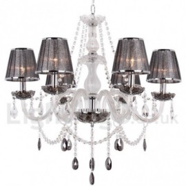 6 Light Dining Room Bedroom Living Room K9 Crystal Candle Style Chandelier