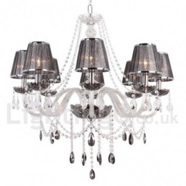 8 Light Dining Room Bedroom Living Room K9 Crystal Candle Style Chandelier