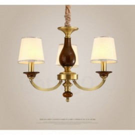 3 Light Retro,Rustic,Luxury Brass Pendant Lamp Chandelier with Glass Shade