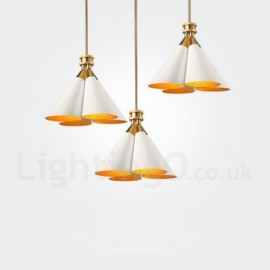 4 Light Retro,Rustic,Luxury Aluminum alloy Pendant Lamp Chandelier with Aluminum alloy Shade