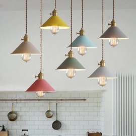 1 Light Modern/ Contemporary Steel Pendant Light with Steel Shade