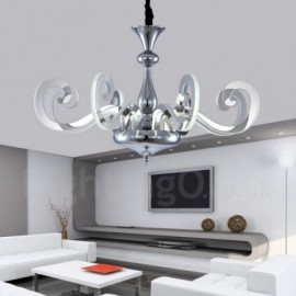 Dimmable Modern / Contemporary 8 Light Steel Chandelier with Acrylic Shade for Living Room, Dinning Room, Bedroom