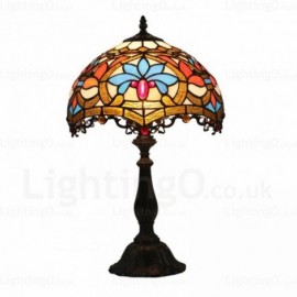 Baroque Lamp Shade Retro 12 inch Stained Glass Desk Lamp Living Room Bedroom Study Room