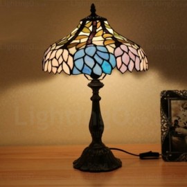 Wisteria Lamp Shade Retro 12 inch Stained Glass Desk Lamp Living Room Bedroom Study Room