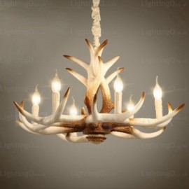 6 Light Vintage/Retro Chandeliers for Living Room, Dining Room, Bedroom, Hotel