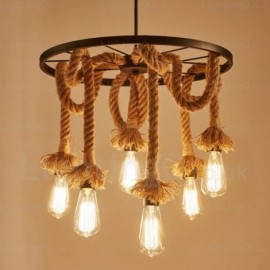 6 Light Vintage/Retro Pendant Lights for Living Room, Dining Room, Bedroom, Balcony