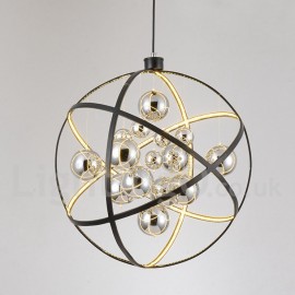 LED Diameter 50CM - 80CM Vintage Globe Chandeliers Dining Room / Study Room/Office / Entry / Hallway Rusty Colour Pendant Light