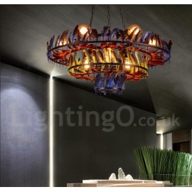 Retro Steel Lighting Living Room, Dining Room, Study, Bedroom, Clothing Store, Bar, Coffee Store Pendant Chandelier Light