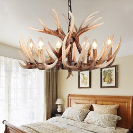 6 Light Rustic Artistic Retro Antler Vintage Chandelier for Living Room, Dining Room, Bedroom, Shop, Cafes, Bar