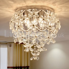 Modern Fashion 48CM Round Flush Mount Crystal Ceiling Lights Hallway Balcony Aisle Entrance Dining Room Bedroom Living Room