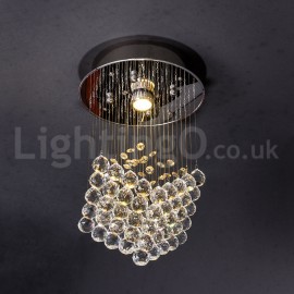 1 Light Modern LED K9 Crystal Ceiling Pendant Light Indoor Chandeliers Home Hanging Down Lighting Lamps Fixtures