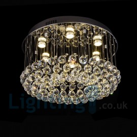 Modern K9 Crystal Round Flush Mount Ceiling Light Dining Room Bedroom Shop Corridor Hotel Room