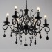 6 Light Crystal Rustic Retro Vintage Black White Blue Pendant Candle Chandelier Special for Office, Showroom, Living Room, Dinni