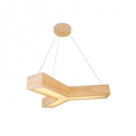 64W Wood Modern Triangle Pendant Lights for Dining Room, Living Room, Showroom, Study Room