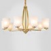 10 Light Pure Brass Large Luxurious Rustic Retro Vintage Brass Pendant Chandelier with Glass Shades Special for Hotel, Office, S