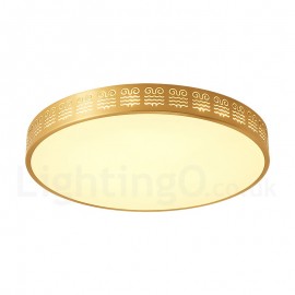 Round Pure Brass LED Modern / Contemporary Nordic Style Flush Mount Ceiling Light with Acrylic Shade for Bathroom, Living Room, 