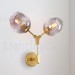 2 Heads Luxurious Rustic Retro Vintage Two Light Wall Light with Multi Colours Glass Shade Special for Hotel, Office, Showroom, 