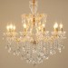 10 Light Gold Crystal Candle Chandelier for Living Room, Bedroom, Dinning Room