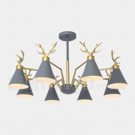 8 Light Nordic Macaron Modern Antlers Chandelier