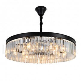 Postmodern Luxury Round K9 Crystal Pendant Chandelier Lights Living Room Dining Room Exhibition Hall