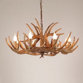 8 Light Rustic Artistic Retro Antler Antique Chandelier for Living Room, Dining Room, Bedroom, Shop, Cafes, Bar